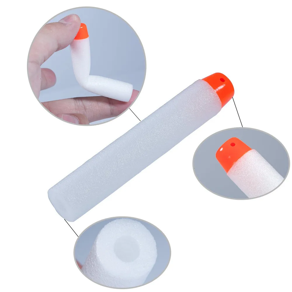 Foam Dart Gun - 2J-AWhite กระสุนโฟมเรืองแสงในที่มืดแบบนุ่มสำหรับเปลี่ยน กระสุนเรืองแสงสำหรับปืนของเล่น Elite Series กระสุนนุ่มสำหรับยิงเป้า