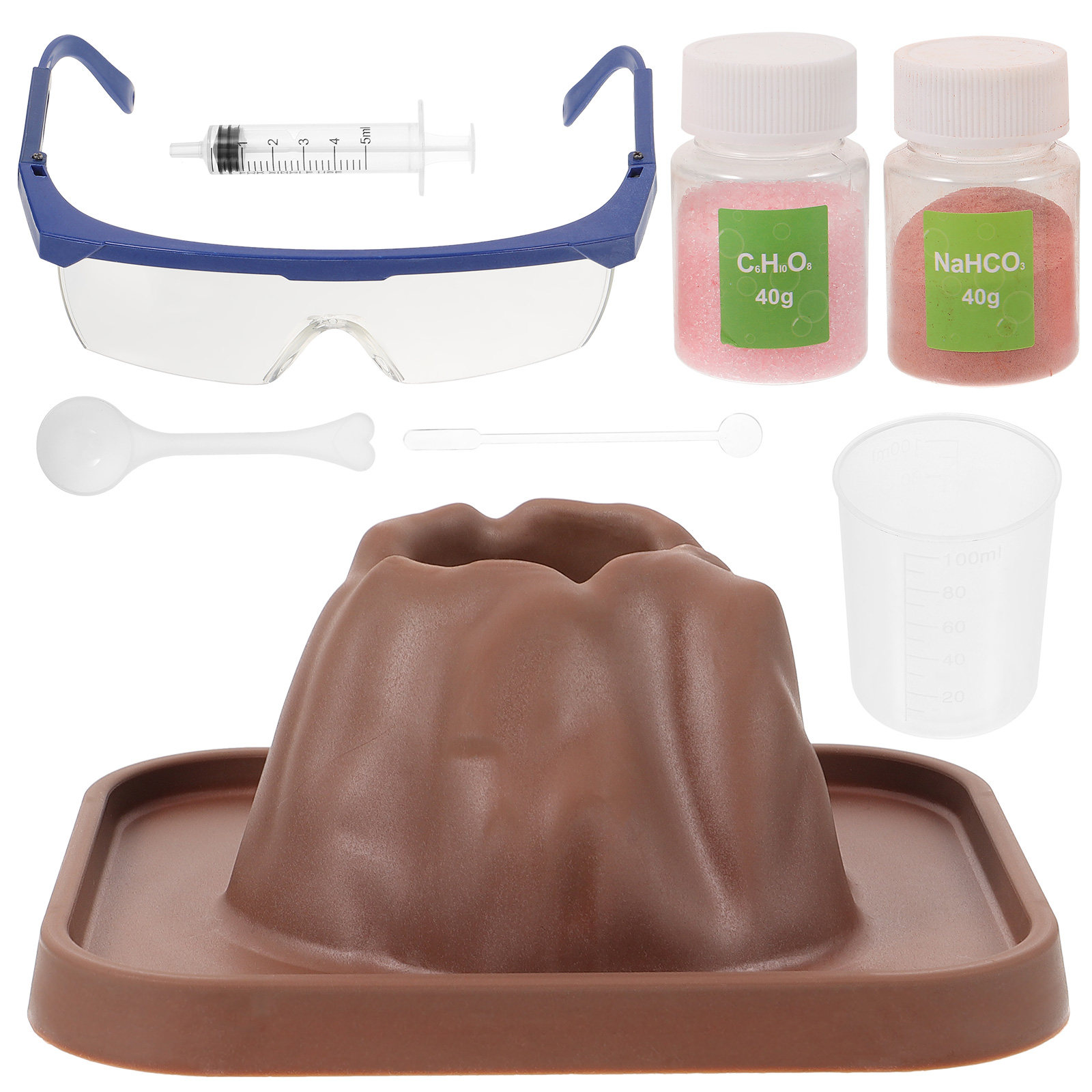 Volcano Experiment Kit - 1 ชุดชุดทดลองการระเบิดของภูเขาไฟ DIY โครงการการศึกษาภูเขาไฟ พัฒนาทักษะการใช้มือ ความคิดสร้างสรรค์