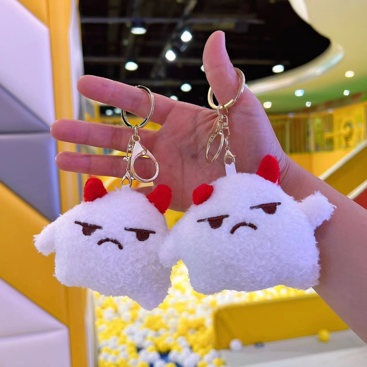 Kids Quirky Toys - พวงกุญแจตุ๊กตาวัวน่ารักแปลกตา ของเล่นตุ๊กตาขนนุ่มรูปวัว จี้ห้อยกระเป๋า ของตกแต่งรถยนต์ พวงกุญแจเด็ก ของขวัญตุ๊กตาขนนุ่ม