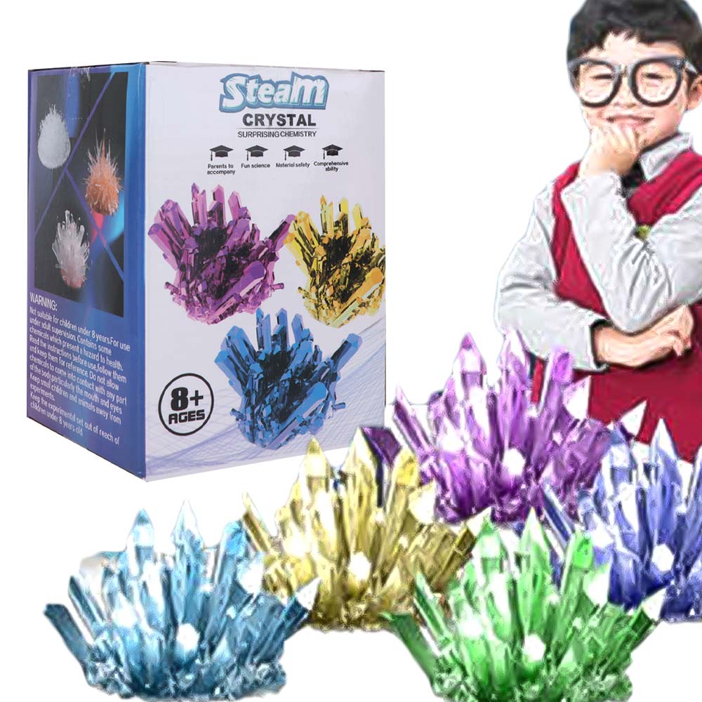 Science Experiment Kit - ชุดปลูกคริสตัล ชุดทดลองวิทยาศาสตร์ปลูกคริสตัล คริสตัลหลากสี ปลูกง่าย ของเล่นทดลองวิทยาศาสตร์ ไม้คนผสม