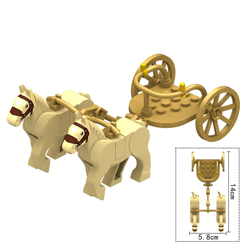 Kids Toys Egypt - MOC รถม้าอียิปต์โบราณ โมเดลตัวต่อ อุปกรณ์เสริม รถขนส่ง ของเล่นเด็ก
