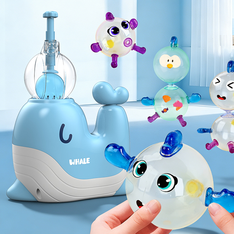Kids Quirky Toys - ลูกบอลวิเศษวาฬ BOBOLE DIY ลูกบอลเด้งดึ๋งรูปทรงอิสระ พร้อมที่สูบลม ของเล่นการ์ตูนตลกขบขันและแปลกใหม่สำหรับเด็ก