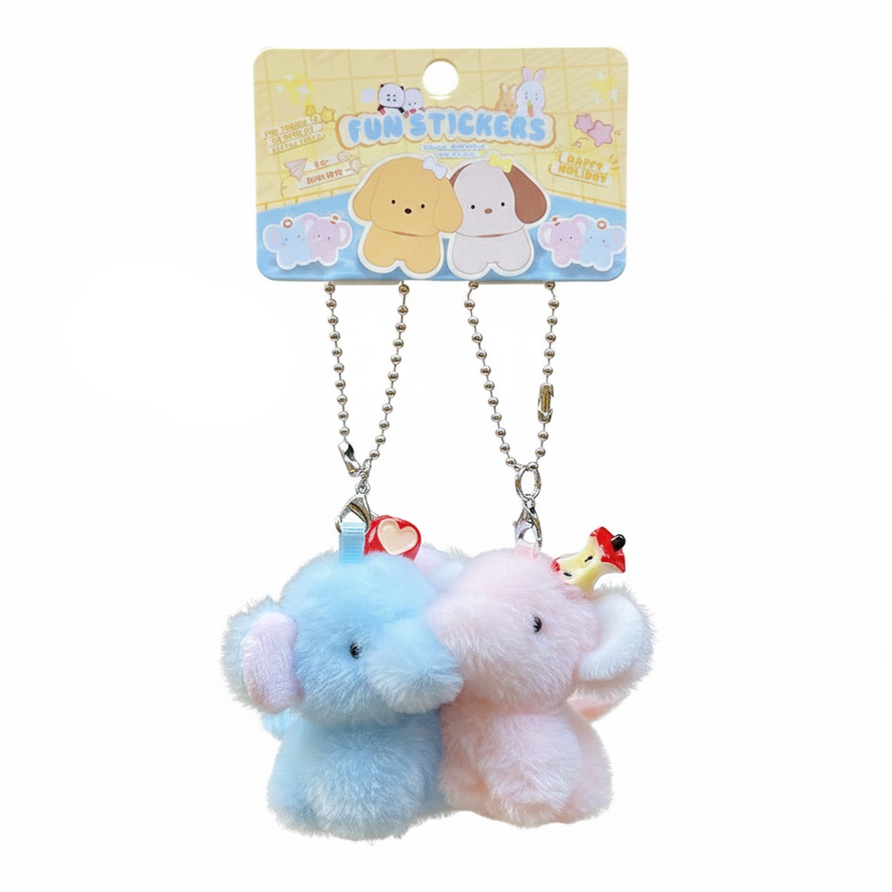 Kids Toys Elephant - ตุ๊กตาสัตว์การ์ตูนคาไว ของขวัญนำโชคหลากสี พวงกุญแจตุ๊กตาหมี ช้าง แพนด้า กระต่าย