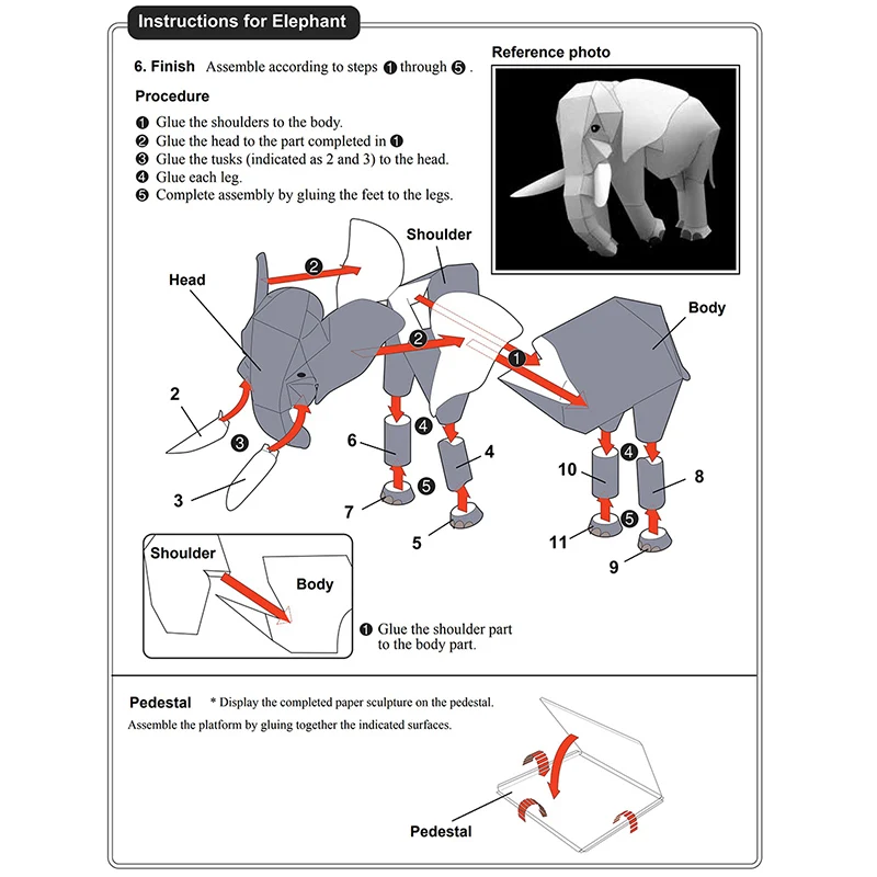 ช้างแอฟริกัน Origami Art Mini  - Kids Toys Elephant บทวิจารณ์และราคา