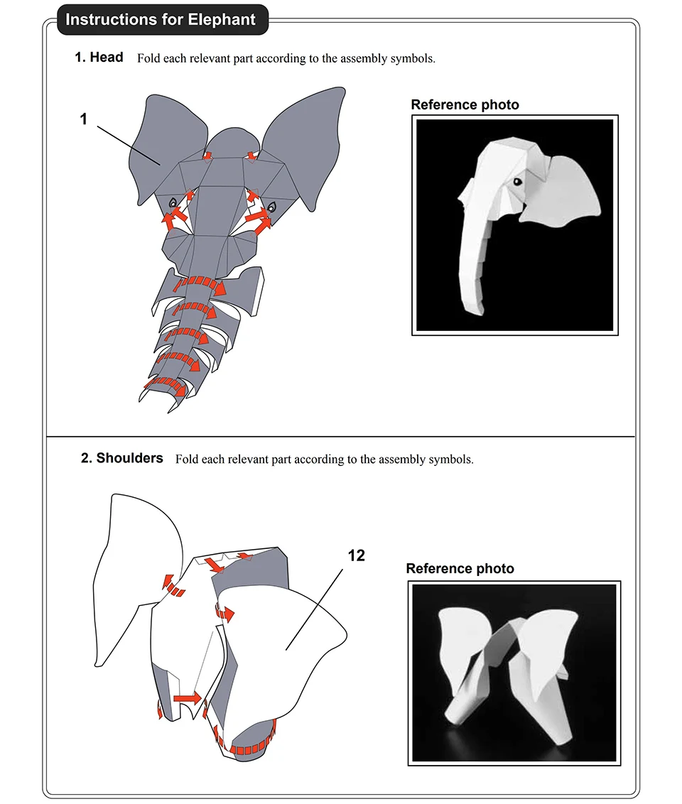 ช้างแอฟริกัน Origami Art Mini  - Kids Toys Elephant บทวิจารณ์และราคา