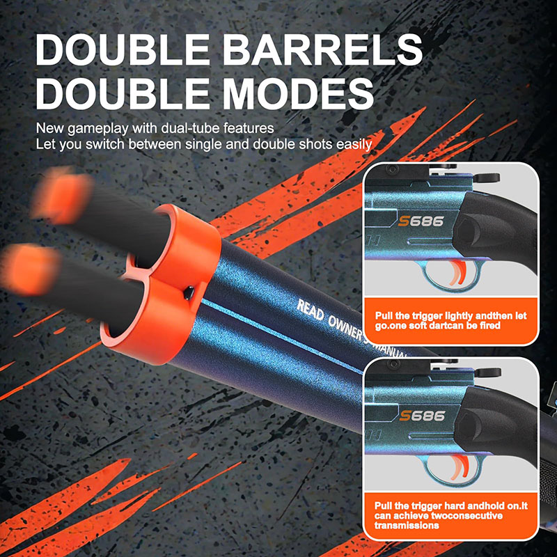 ปืนยิงลูกดอกโฟมแบบสองลำกล้องพร - Foam Dart Gun บทวิจารณ์และราคา