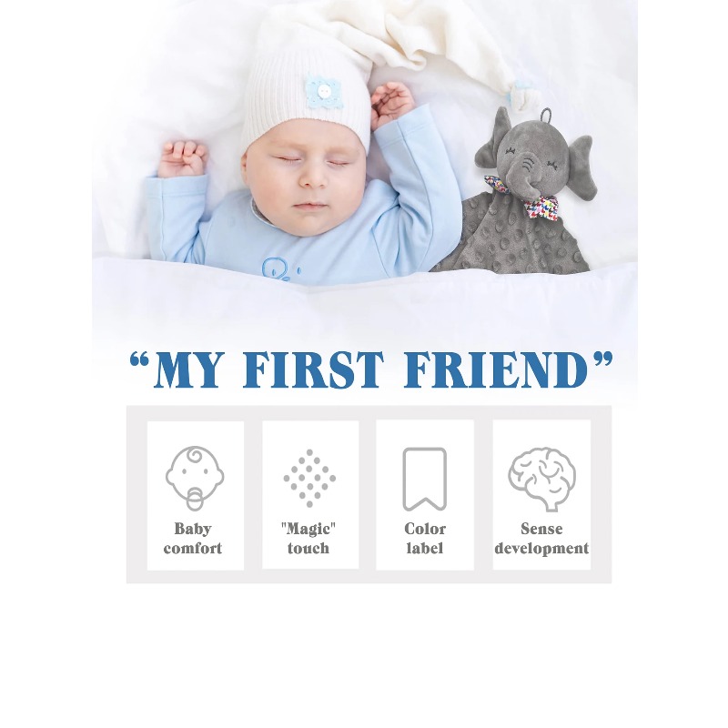 ผ้าห่มปลอบเด็กทารก ผ้าขนหนูนุ่ - Kids Toys Elephant บทวิจารณ์และราคา