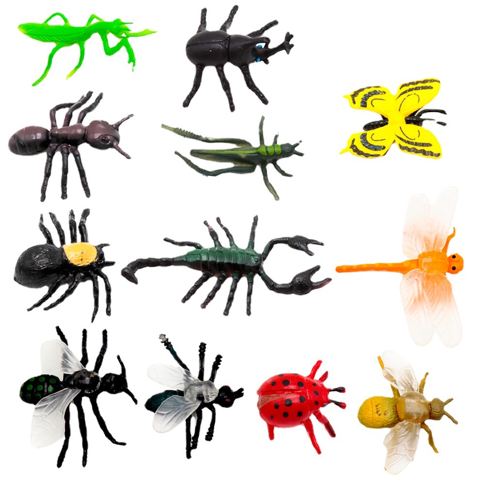 12 ชิ้นจำลองตลกแมลงของเล่นแมงม - Kids Quirky Toys บทวิจารณ์และราคา