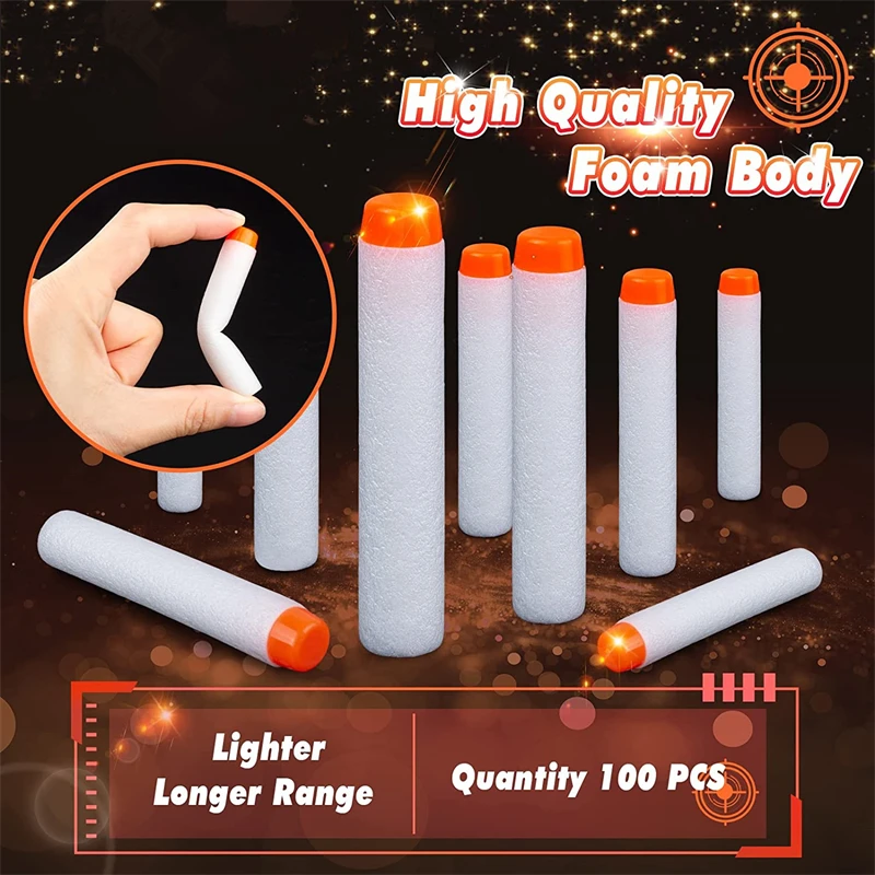 ลูกดอกเติม 100 ชิ้นสําหรับ Ner - Foam Dart Gun บทวิจารณ์และราคา